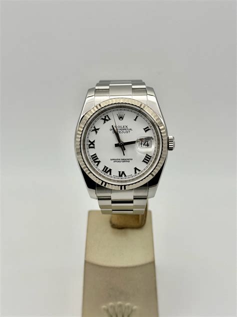 Rolex Datejust 36 quadrante bianco numeri romani B13/16008.